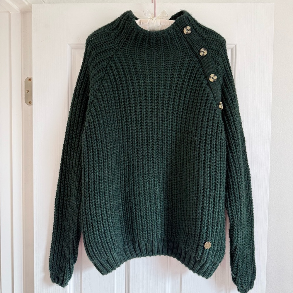Batela Sweater Alpaca Wool Blend Chunky Knit US L